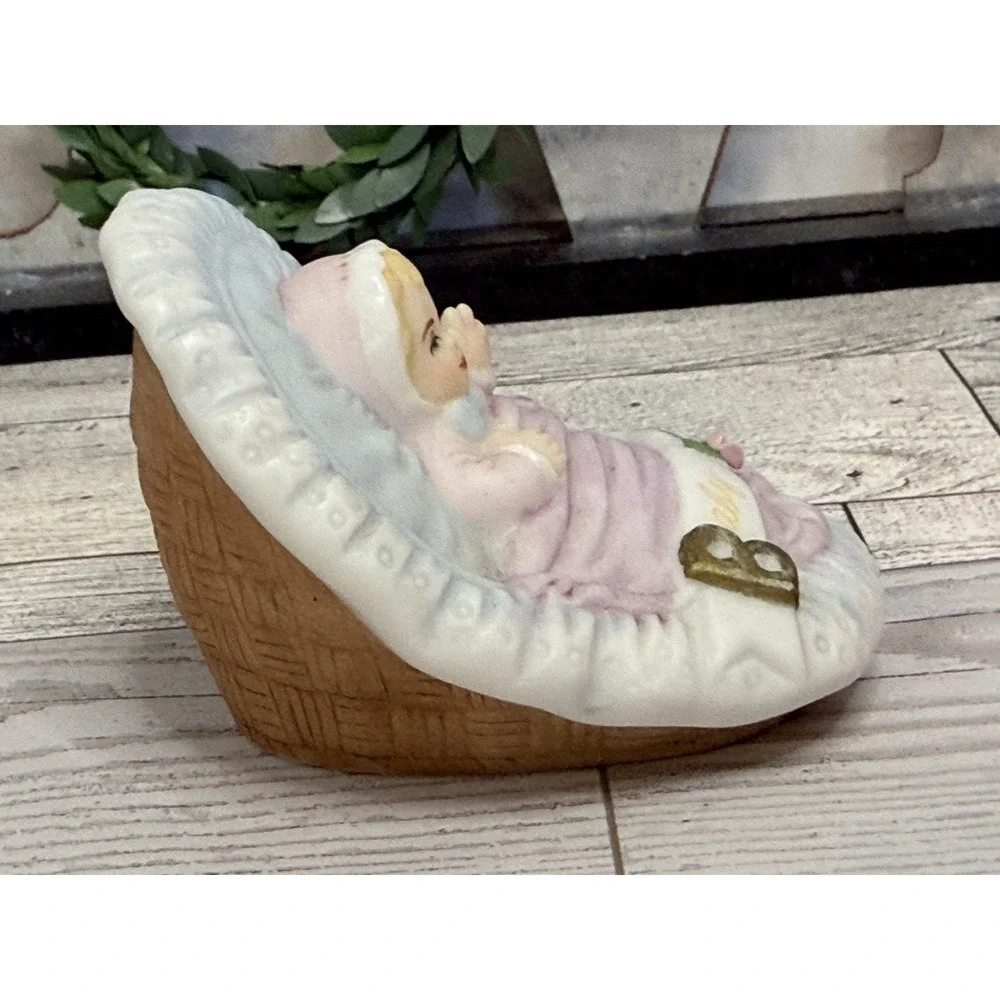 Growing Up Enesco 1983 Birthday‎ Girls Baby Figurine Blonde Hair Cake Topper EUC